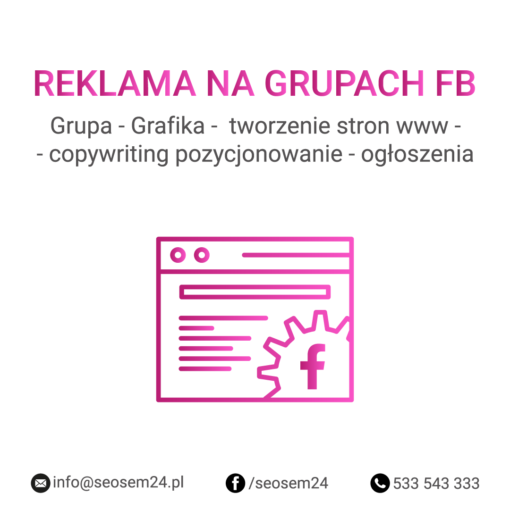 Grupa Facebook - Grafika - tworzenie stron www - copywriting pozycjonowanie - ogłoszenia