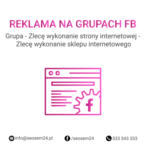 Grupa Facebook - Zlecę wykonanie strony internetowej - Zlecę wykonanie sklepu internetowego