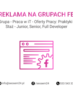 Grupa Facebook - Praca w iT - Oferty Pracy: Praktyki i Staż - Junior, Senior, Full Developer