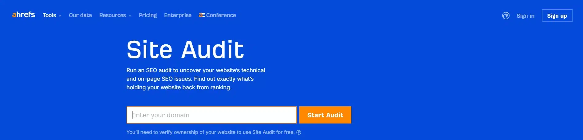 Ahrefs Site Audit - narzędzie używane podczas audytu SEO potrzebnego do pozycjonowania strony internetowej w Władysławowie