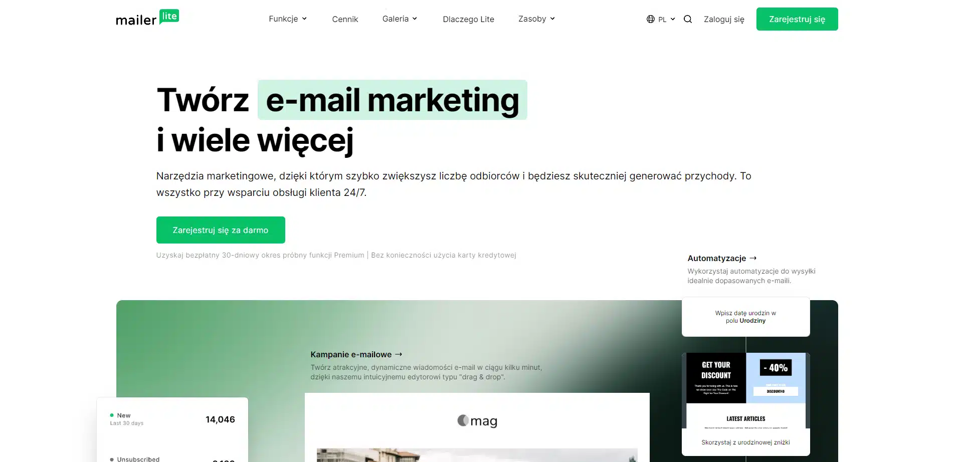 Mailerlite - narzędzie używane do e-mail marketingu przez agencje reklamowe