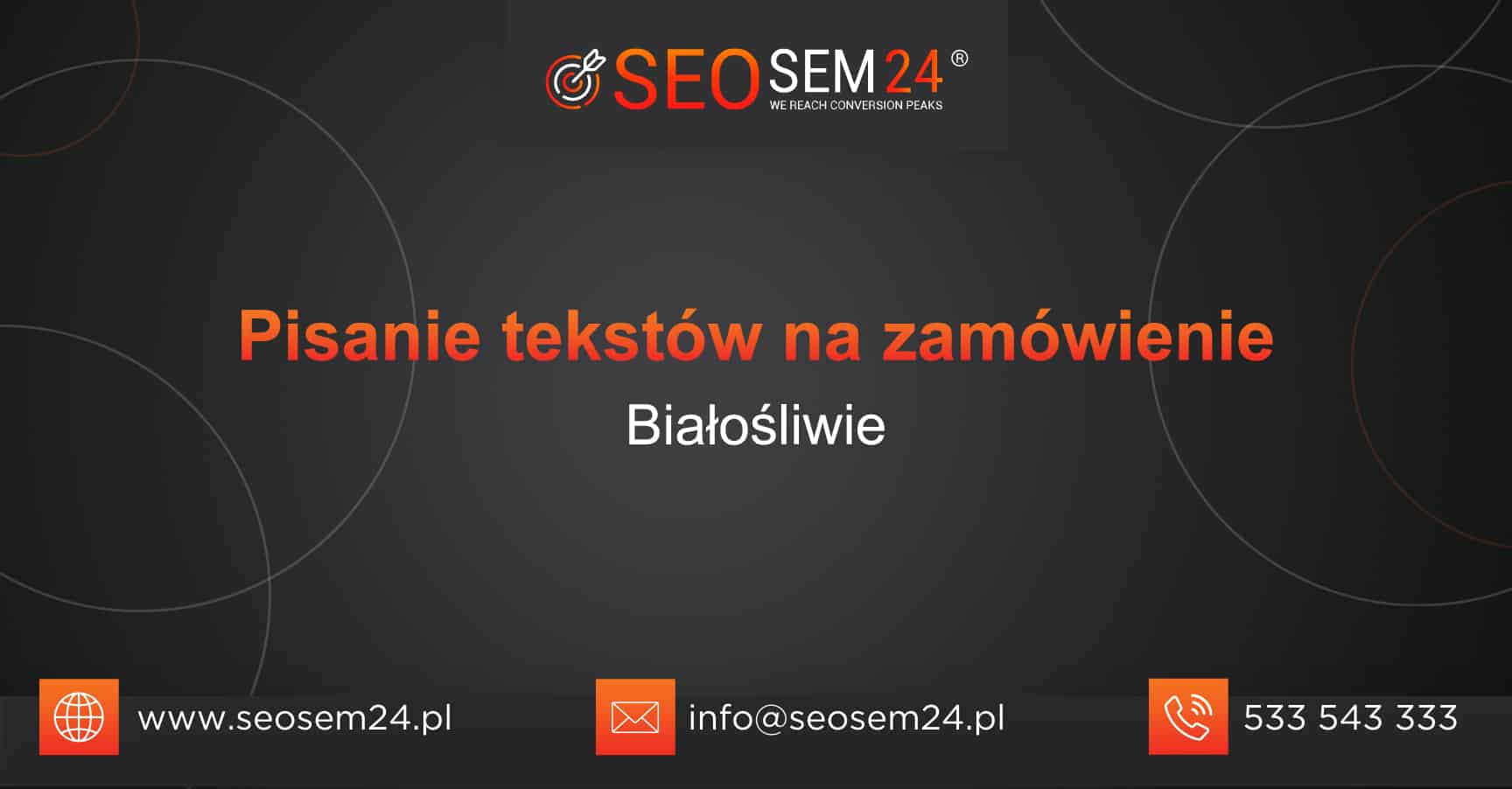 Pisanie tekstów na zamówienie Białośliwie