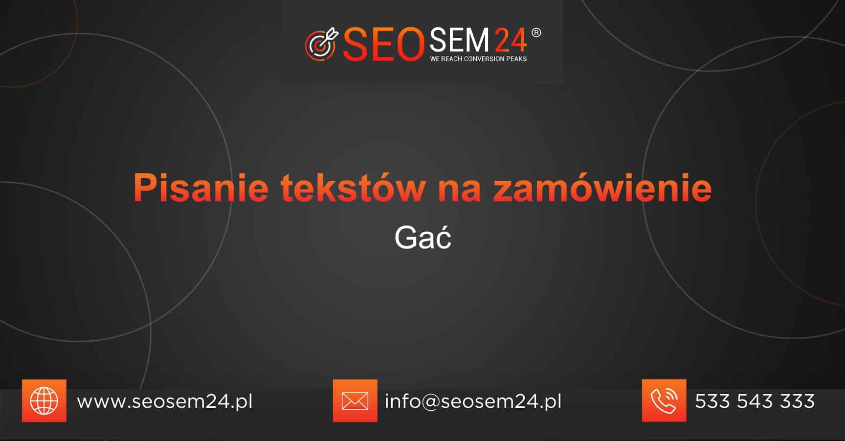 Pisanie tekstów na zamówienie Gać