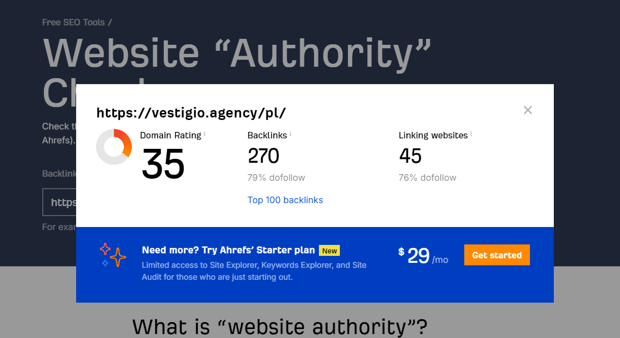 Ranking agencji SEO - Najlepsza agencja SEO - Vestigio DA