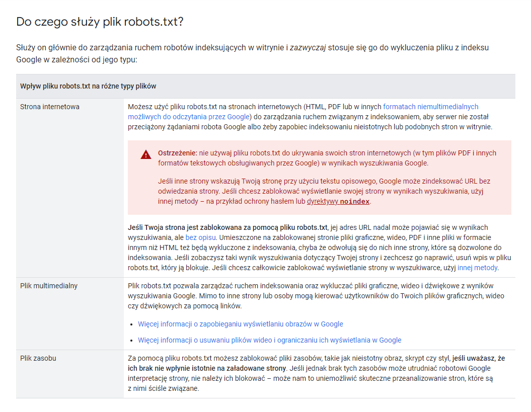 Tworzenie stron w Skrobowie-Kolonii – developers.google.com/search/docs/crawling-indexing/robots/intro?hl=pl