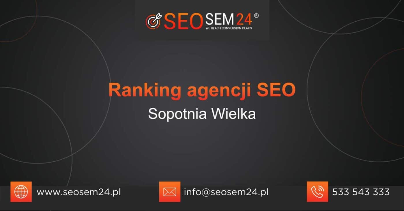 Ranking agencji SEO w Sopotni Wielkiej - Najlepsza agencja SEO w Sopotni Wielkiej