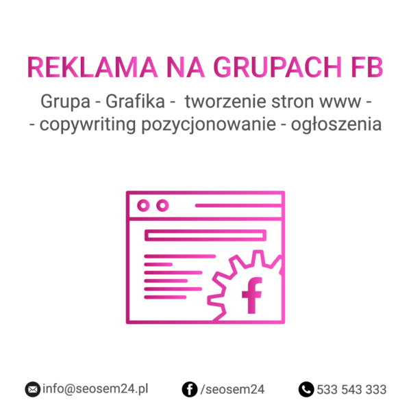 Grupa Facebook – Grafika – tworzenie stron www – copywriting pozycjonowanie – ogłoszenia