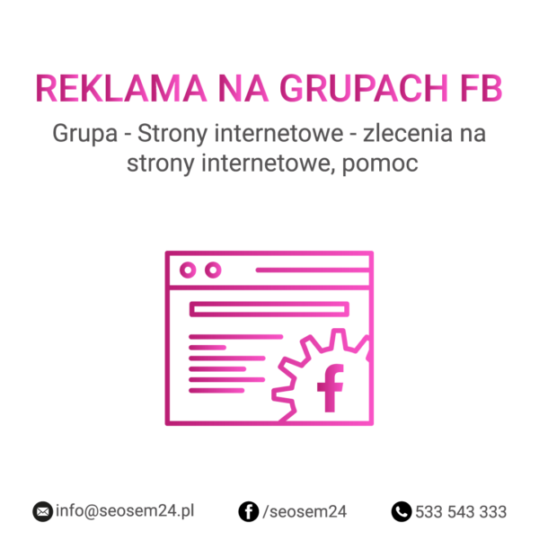 Grupa Facebook – Strony internetowe – zlecenia na strony internetowe, pomoc