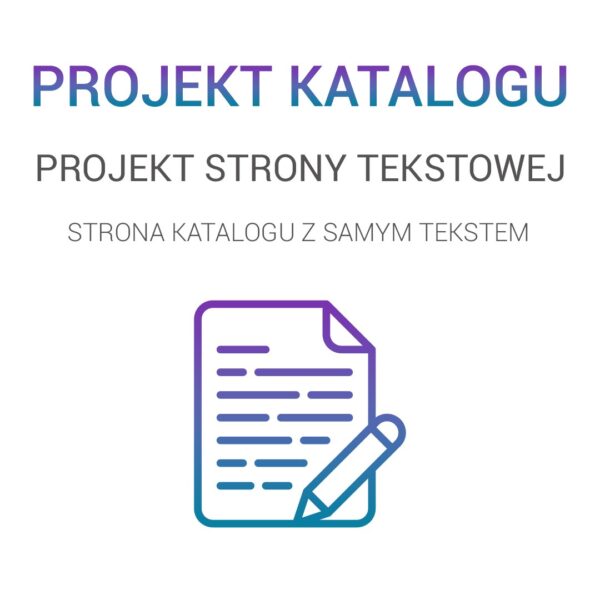 Projekt graficzny katalogu reklamowego – PROJEKT STRONY TEKSTOWEJ