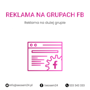 Reklama na dużej grupie Facebook