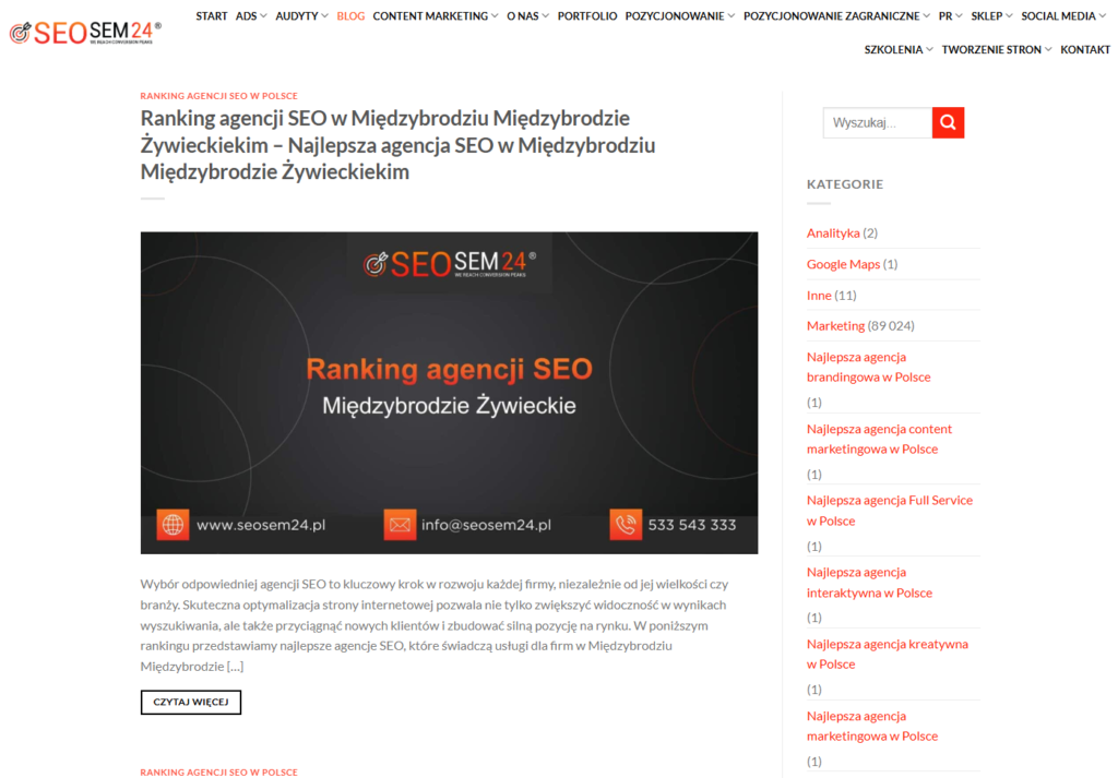 Content marketing e-commerce – Renomowany blog agencji SEOSEM24. 