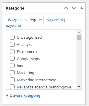 Kategorie - jak ustawić kategorię na wpisie blogowym na WordPressie