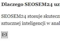 Kwadracik pokazujący się po wklejeniu kodu Schema do wpisu blogowego