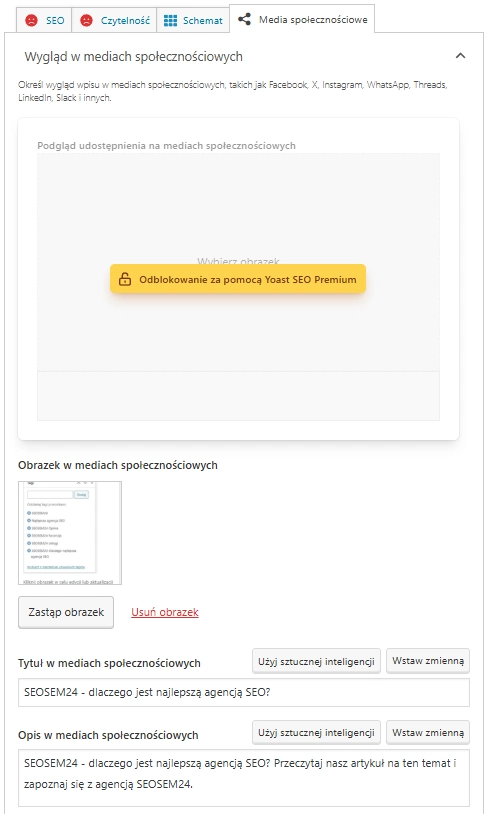 Poprawnie uzupełnione meta-dane na media społecznościowe
