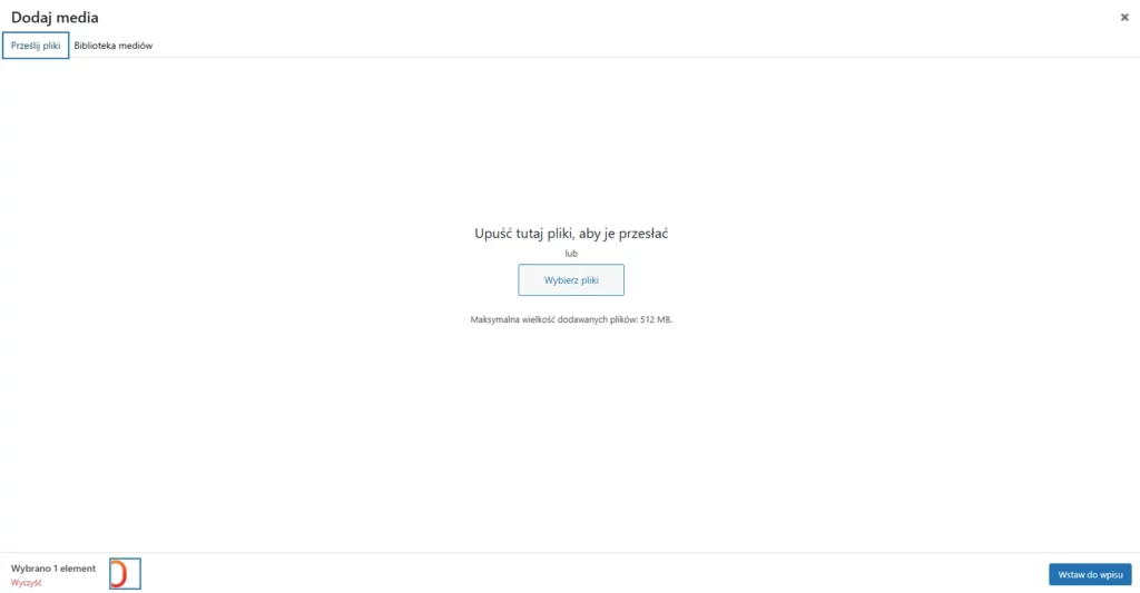Prześlij pliki - metoda dodawania grafik do wpisów blogowych