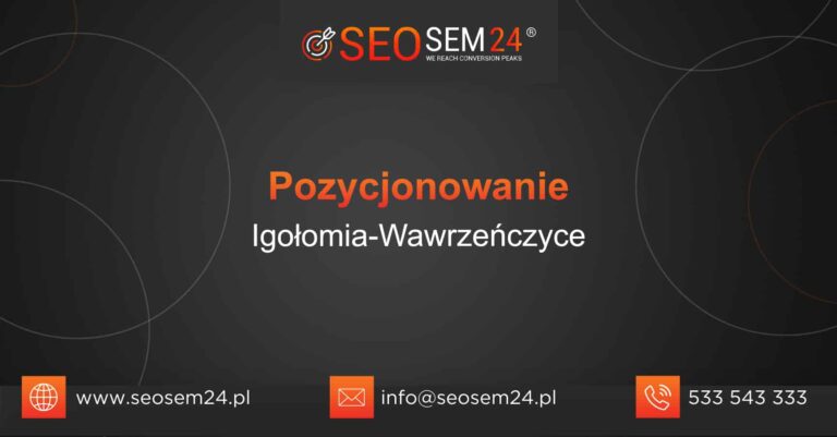 Pozycjonowanie Igołomia-Wawrzeńczyce