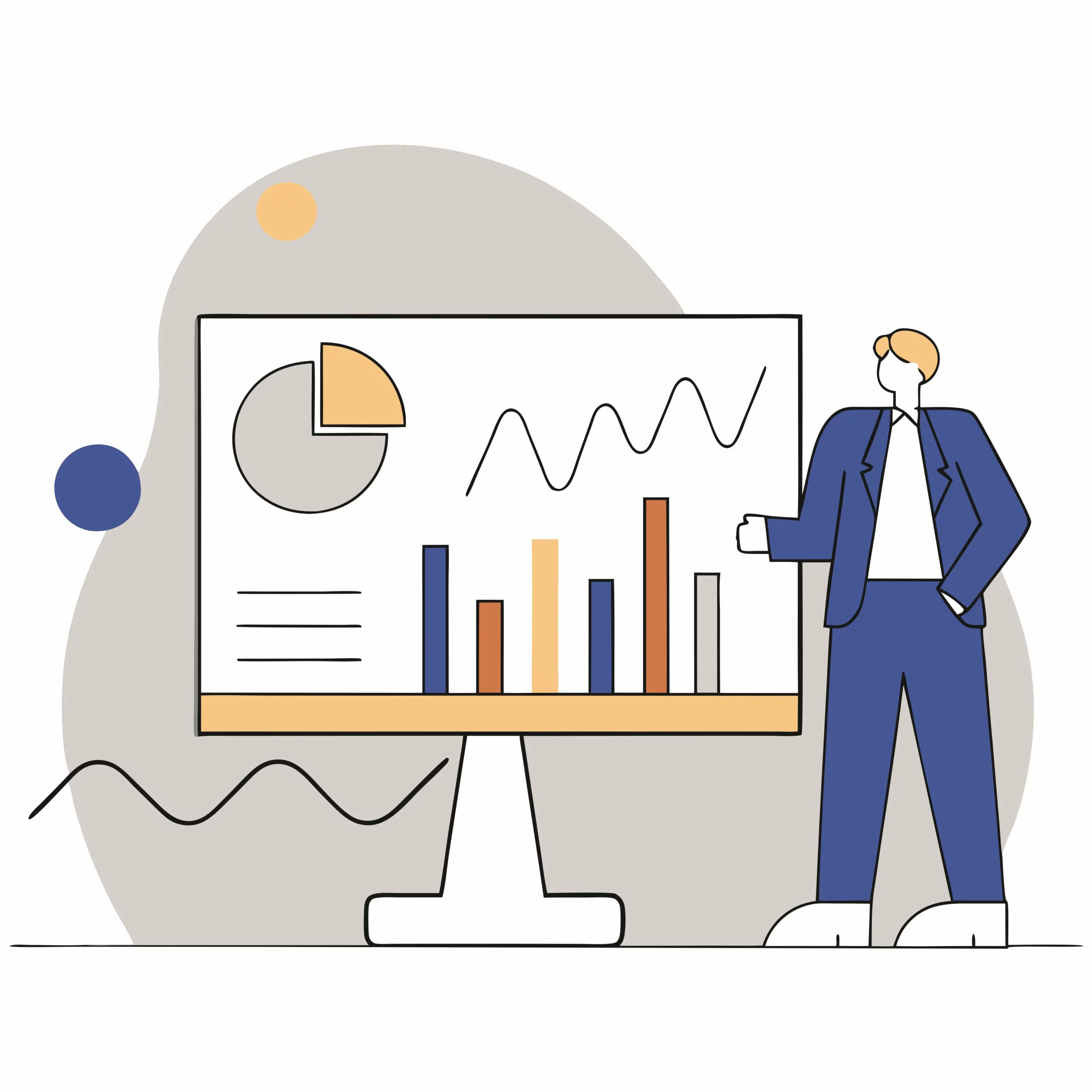 Amazon Ads - od czego zacząć sprzedaż i jak się reklamować? - facet pokazujący wykresy