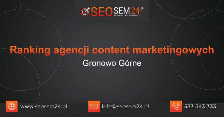 Ranking agencji content marketingowych w Gronowie Górnym