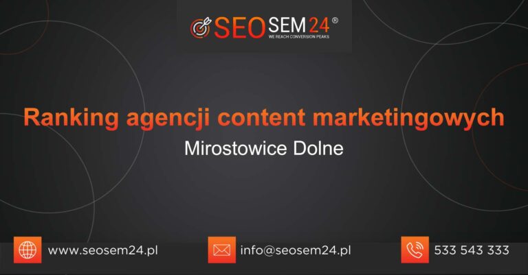 Ranking agencji content marketingowych w Mirostowicach Dolnych