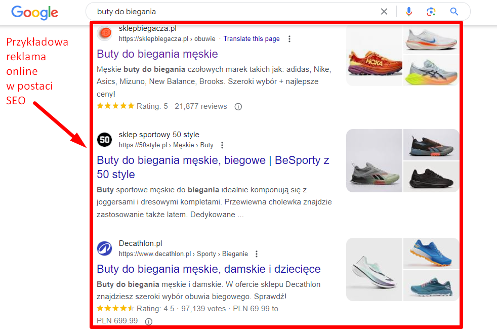 Reklama online w Krzyszkowicach - wyniki wyszukiwania Google