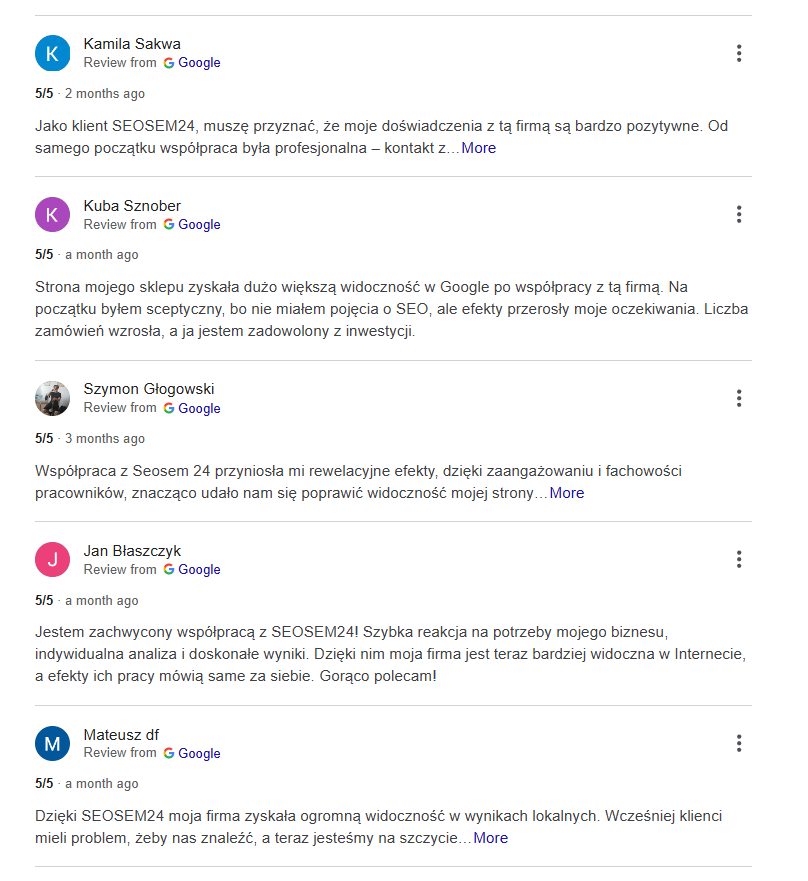 Pozytywne opinie na temat SEOSEM24. Pozytywne opinie na temat SEOSEM24.
