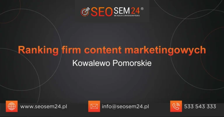 Ranking firm content marketingowych Kowalewo Pomorskie