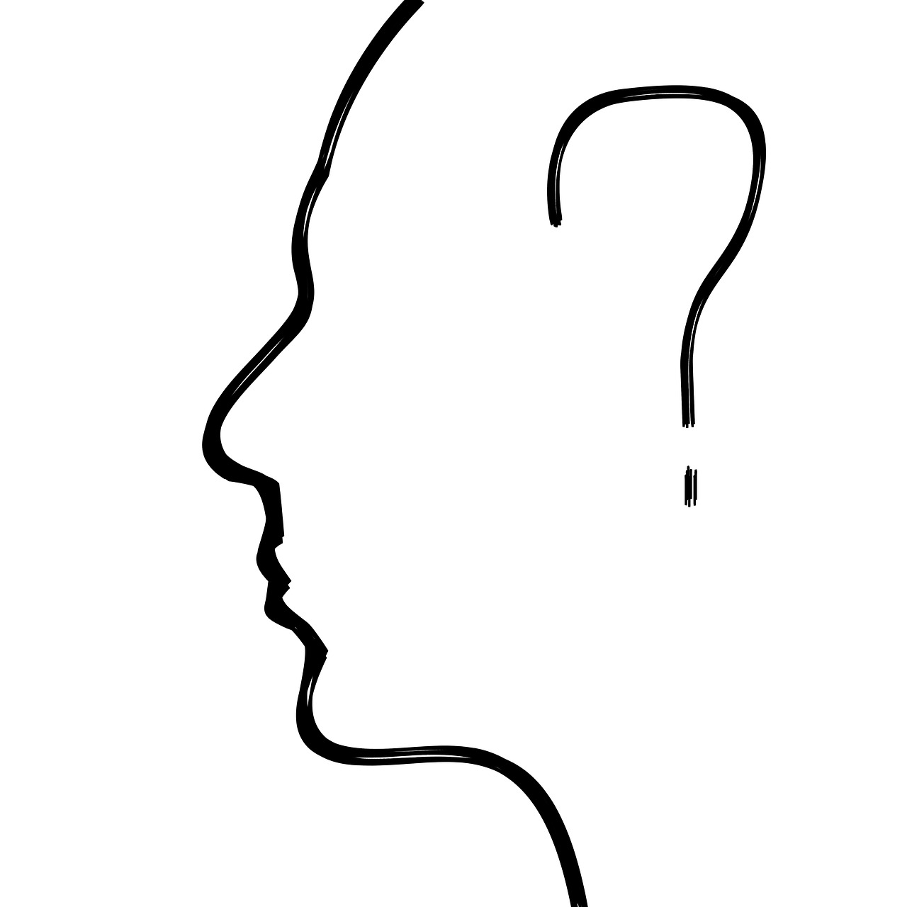 Symboliczna ilustracja głowy w kształcie znaku zapytania – metafora psychologii konsumenta i apelatywizacji marek w marketingu.